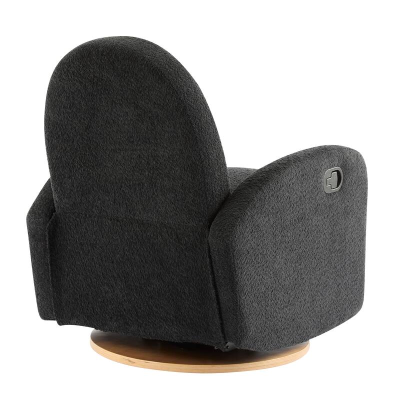 Contemporary Design 360 Swivel Boucle Glider Recliner Chair