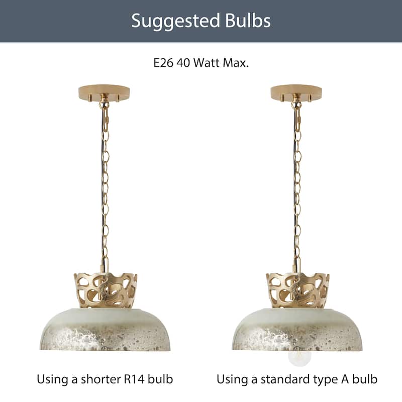 Bethanie River of Goods Dome-Shaped Pendant Lamp with Silver Glass Shade - 13"x 13"x 12/56"