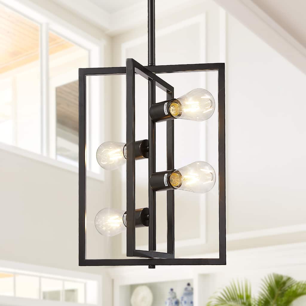 Pendant Light Fixture 4 Lights Candle Chandelier Rustic Industrial Metal Ceiling Light