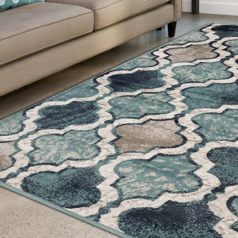 Superior Viking Contemporary Geometric Trellis Indoor Runner or Area Rug