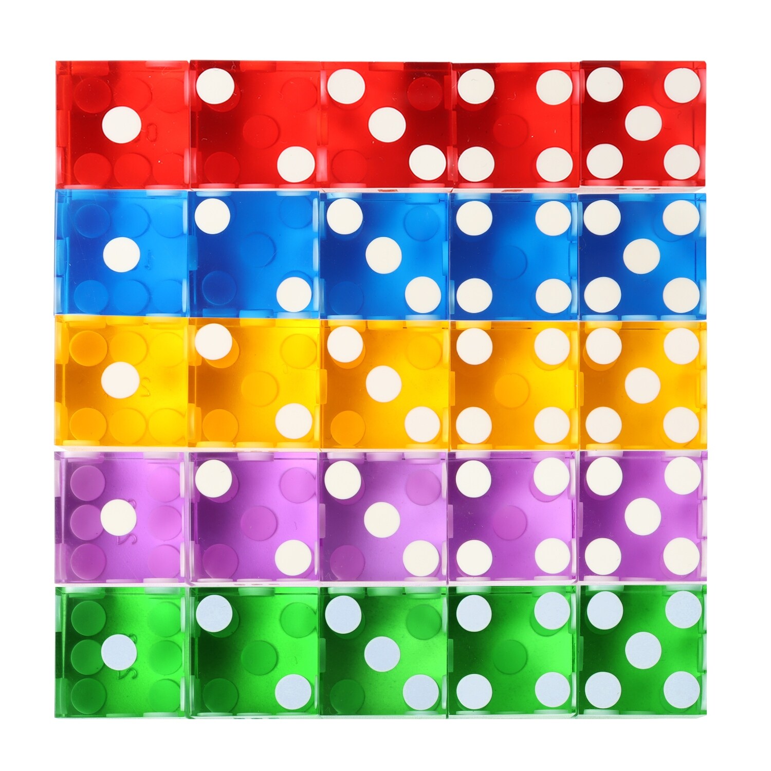 GSE™ 25-Pack AAA Grade 19mm Casino Craps Dice with Matching Serialized Numbers for RPG, Dice Stacking, Yahtzee Dice Games