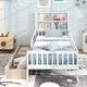 preview thumbnail 6 of 16, Twin/Full Size Bed Frame with 2 Drawers and Bookcase for Boys and Girls