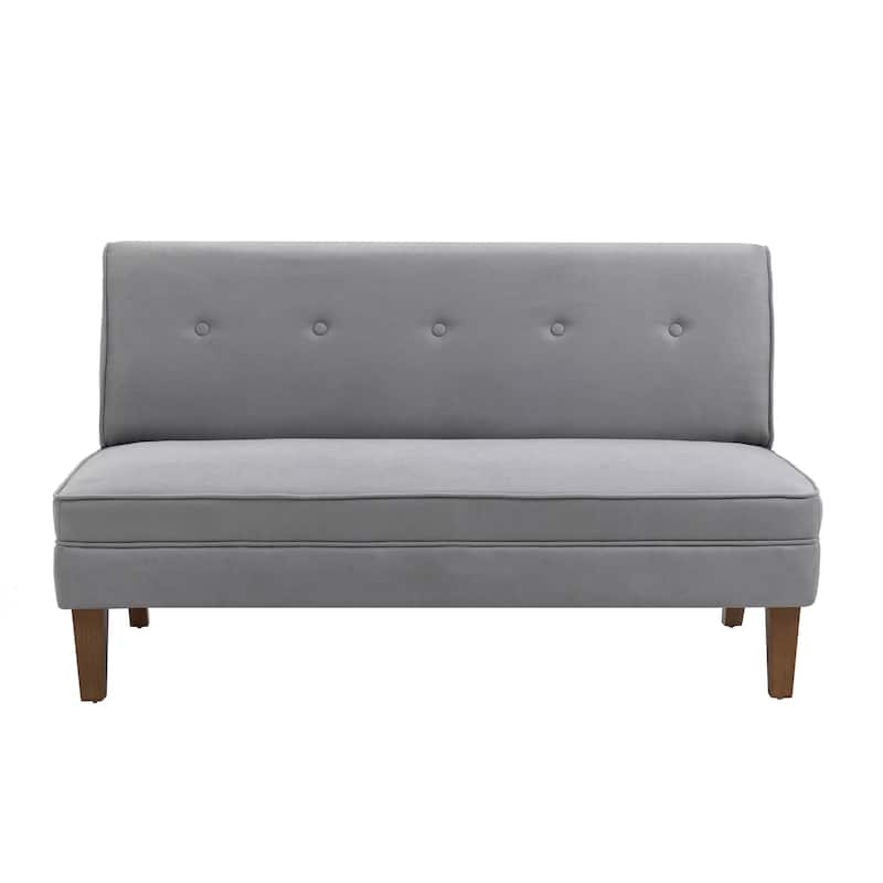 Porthos Home Svea Armless Loveseat Small Couch Sofa, Fabric, Rubberwood