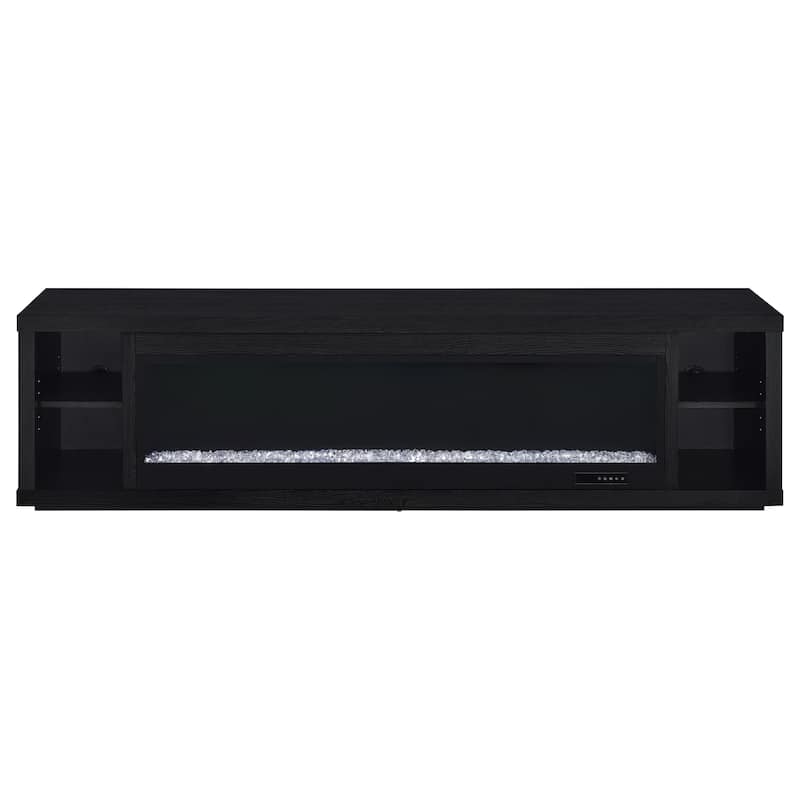 Deiter 79-Inch TV Stand Fireplace Media Console Black