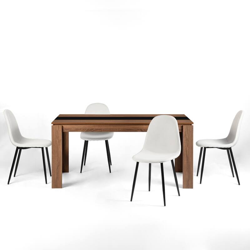 HomyLin Rectangular Wooden Kitchen Dining Table for 4-8