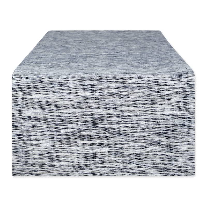 Tonal Recycled Cotton Slubby Rib Table Runner - 14x72" - Navy