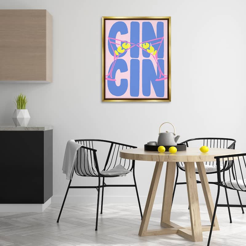 Stupell Pastel Cin Cin Cheers Framed Floater Canvas Wall Art Design By House of Lulu