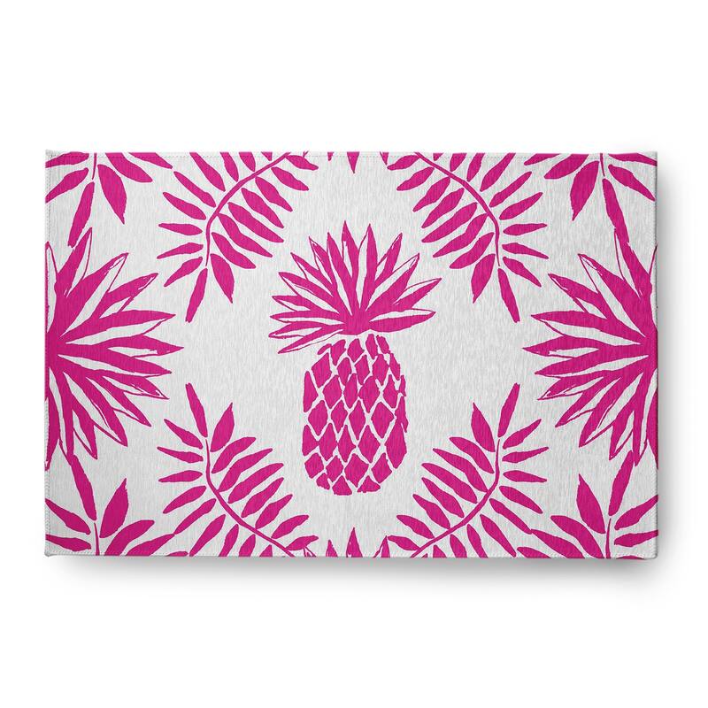 Pineapple Leaves Spring Chenille Indoor/Outdoor Rug - Orchid - 4' x 6'
