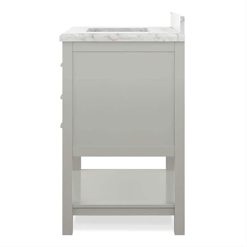 Furniture of America Anya 31" Single Bathroom Vanity with White Carrera Marble Top and Undermount Sink
