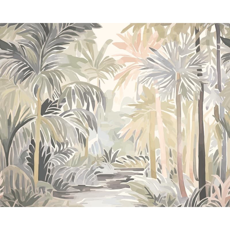 Brewster Origin Murals Pretty Palms Neutral Wall Mural - N/A