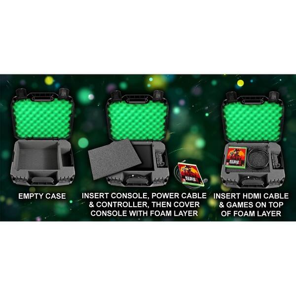 Shop Casematix Console Carrying Travel Case Custom Designed To Fit Xbox One X 1tb Black Green Overstock 30104631