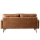 preview thumbnail 3 of 7, OVIOS Mid-Century Top-Grain SUEDE Leather Deep Seat Sofa With Cushions Wood Legs