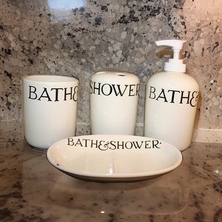 Bathroom Accessories Set Includes Bath Tumbler, Soap Dish, Toothbrush Holder, Dispenser, Bath Organizer Renovators Supply