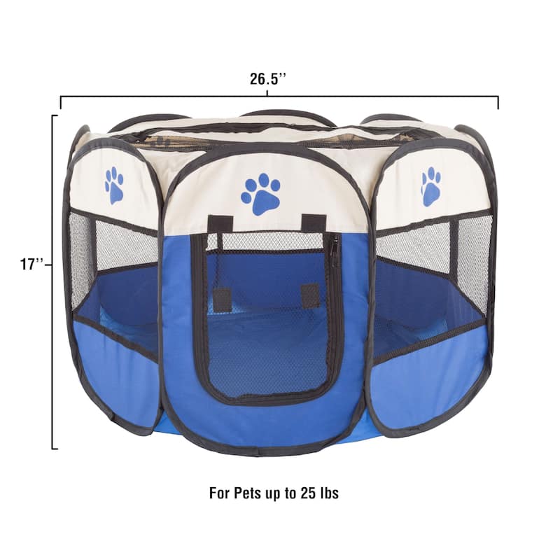 Petmaker Portable Pet Playpen - Pop-Up Dog Kennel with Carry Bag
