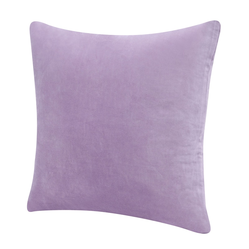 HomeRoots 20" X 20" Purple 100% Cotton Zippered Pillow