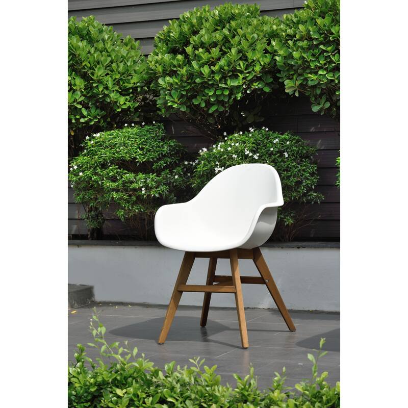 Amazonia Amber Wood and Resin Outdoor Patio Dining Set