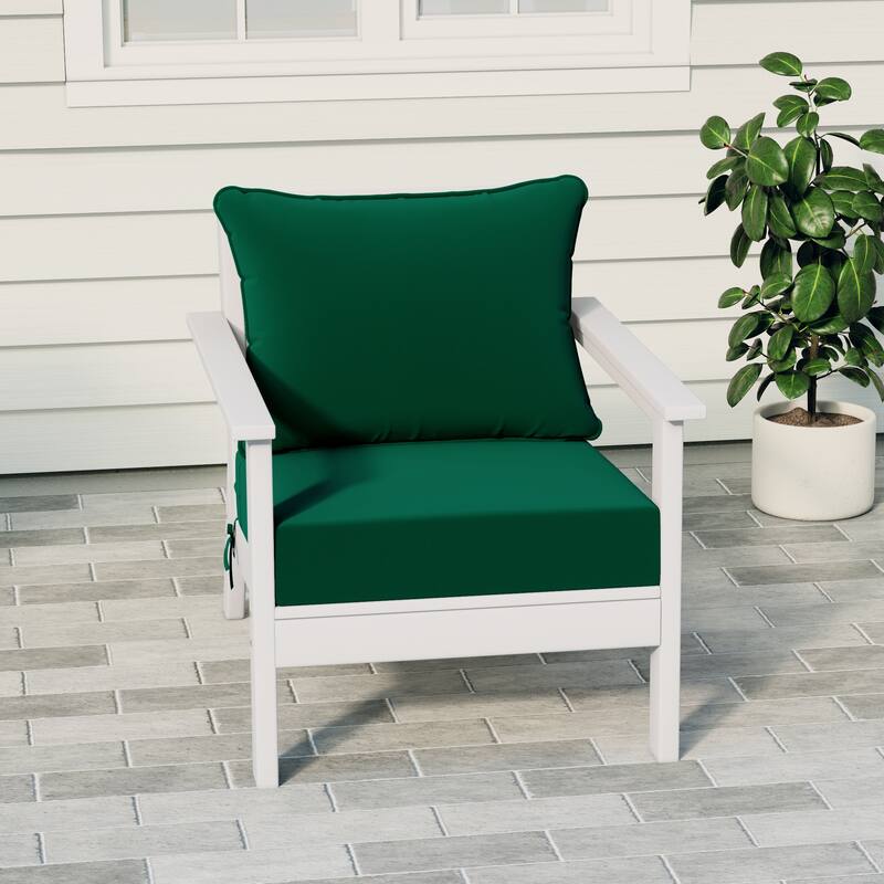 Birchwood All Weather HDPE Outdoor Patio Deep Seating White Club Chair With Cushions (1-Piece)