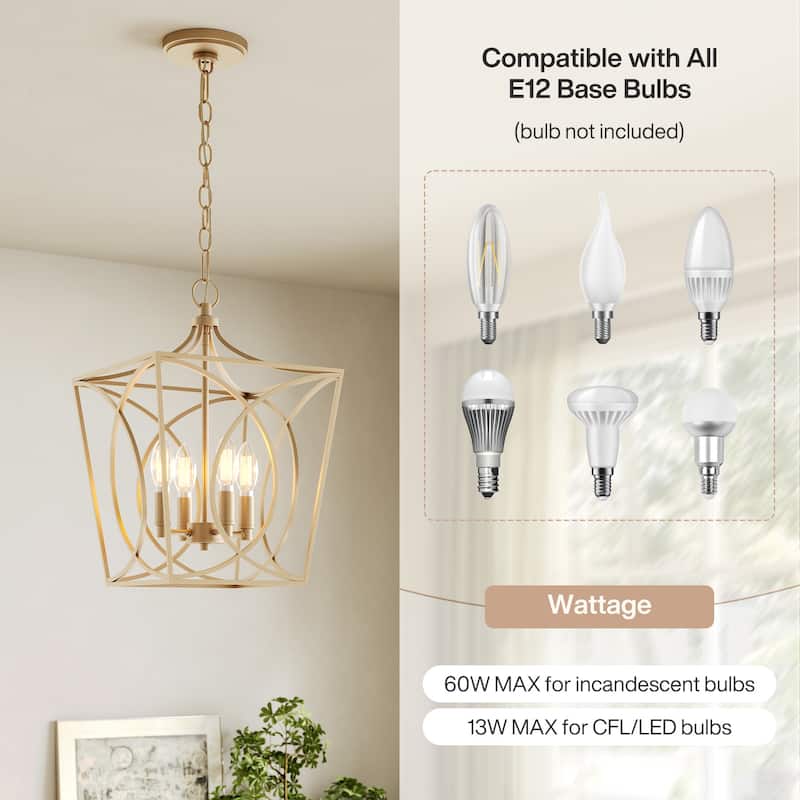 Modern Geometric Metal Pendant Light with Adjustable 60" Chain