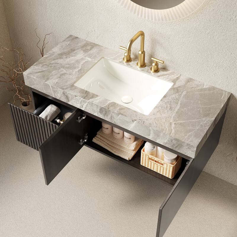 Floating Bathroom Vanity with 3 Pre-drilled Faucet Holes