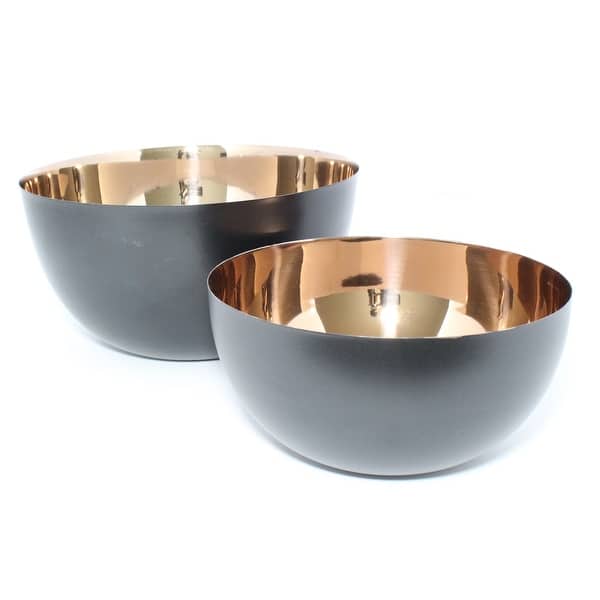 Sol Living Stainless Steel Salad Serving Bowl, 2 Piece Set ...
