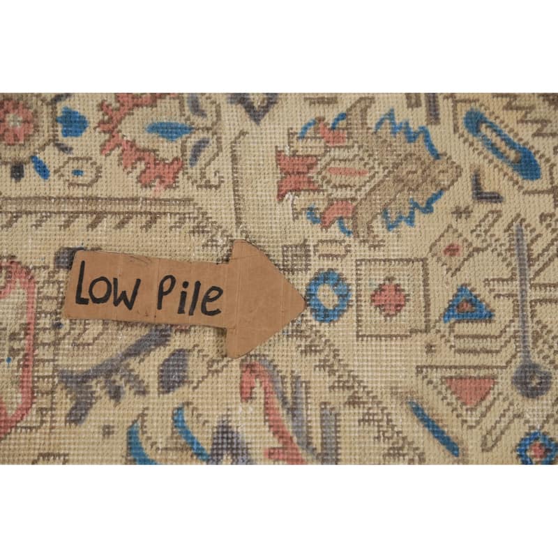 Tabriz Persian Rug Hand-Knotted Oriental Beige Wool Carpet - 7'10"x 10'10"