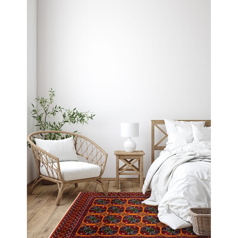ECARPETGALLERY Hand-knotted Uzbek Kargahi Burnt Orange Wool Rug - 8'4 x 11'9