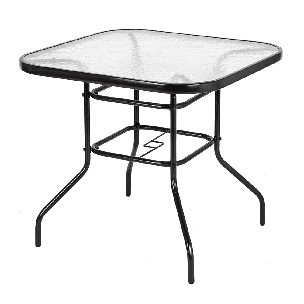 31"Outdoor Dining Table Toughened Yard Garden Glass Table