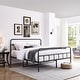 preview thumbnail 2 of 8, Minimalist Metal Bed Frame Iron Slat Support Metal Platform Bed Frame for Bedroom Dorm, Square Tube Frame Design, King, Black