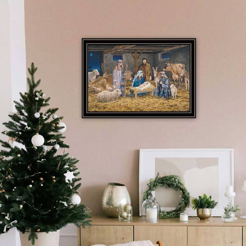 Framed Wall Art - The Greatest Gift: Birth of Christ (Nativity), Black Frame
