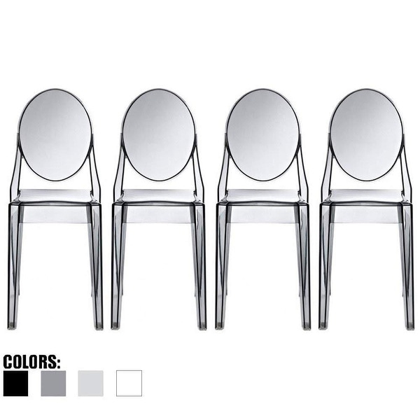 2xhome Set of 4 Designer Transparent Dining Chairs Modern Designer Stacking Accent For Kitchen Armless No Arms. Opens flyout.