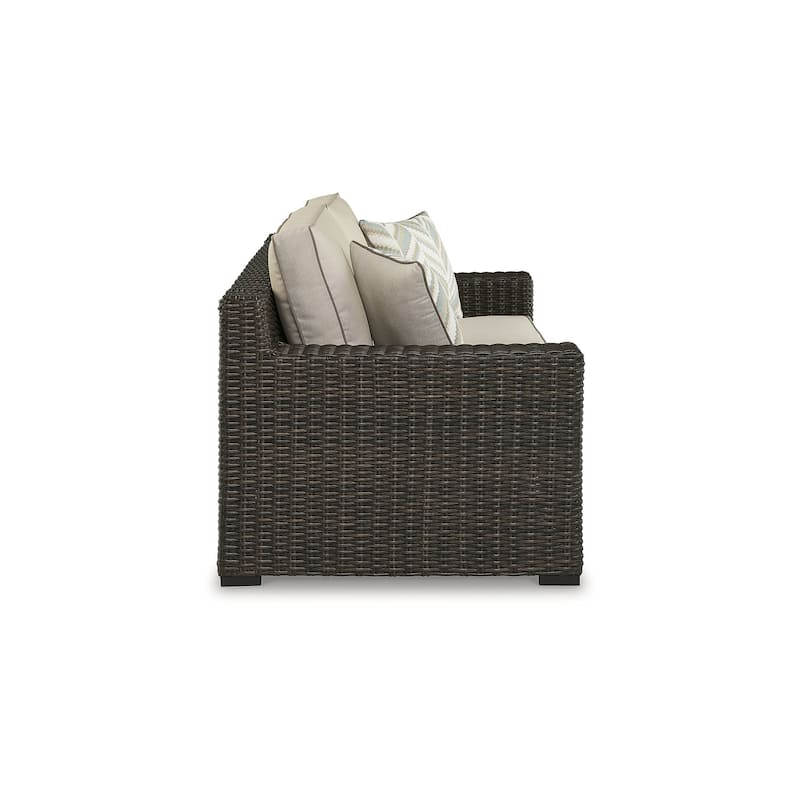 Signature Design by Ashley Coastline Bay Brown Outdoor Loveseat with Cushion - 71" W x 36" D x 36" H