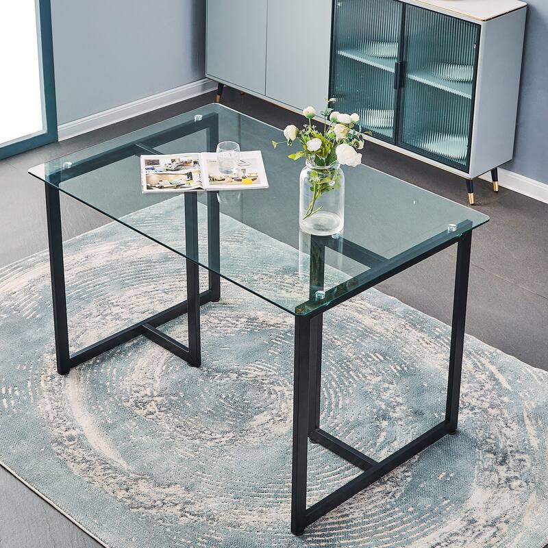 Homy Casa 55'' W Rectangular Transparency Dining Table