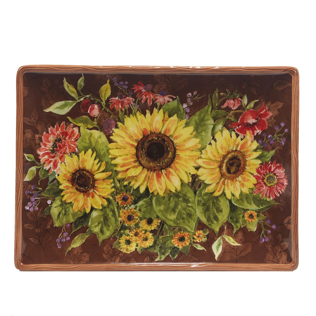 Certified International Harvest Blessings Rectangular Platter, 14" x 10" - 14" x 10"