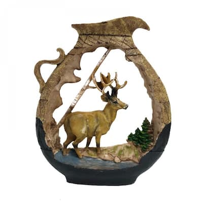 Deer In A Jug Figurine