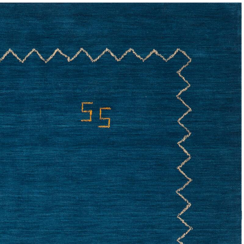 SAFAVIEH Handmade Himalaya Blue Wool Gabbeh Runner Rug