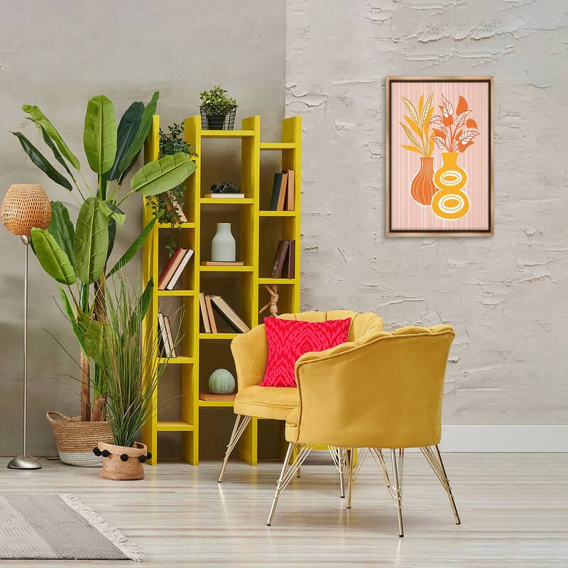 Stupell Orange & Yellow Vases Framed Floater Canvas Wall Art Design By Martina Pavlova