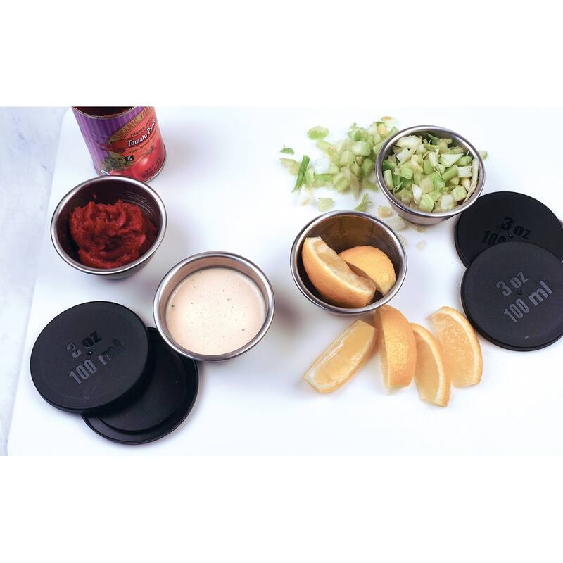 Condiment Cups With Lids (Set of 4) - Cup & Lid, 4-Piece, 3-ounce