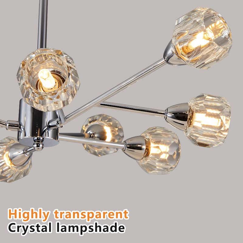 Stylish Crystal Chandelier, Kitchen Island Pendant Ceiling Lighting Fixture, Chrome Hanging Pendant Lighting Fixtures