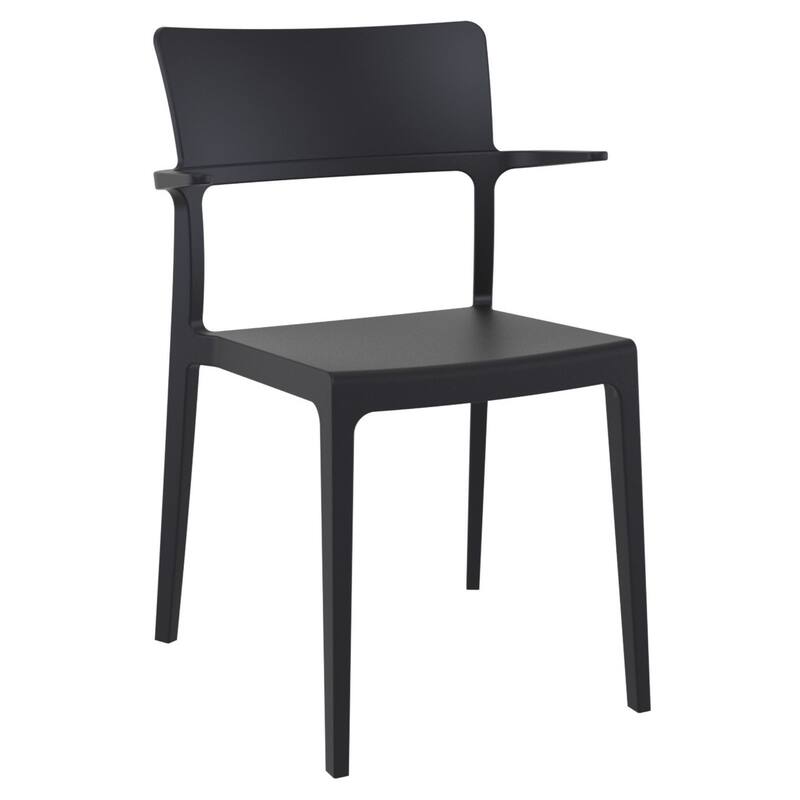 33.5" Black Solid Patio Arm Chair