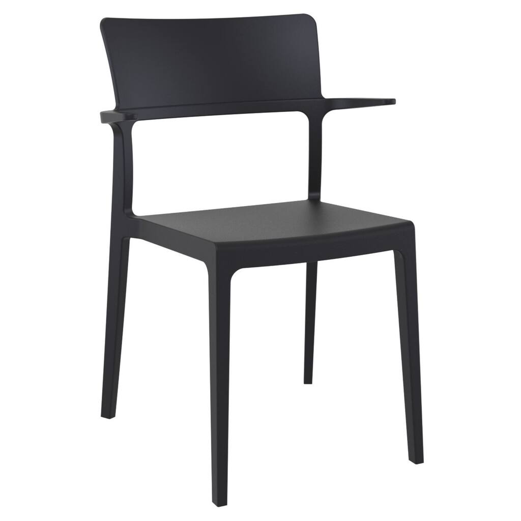 33.5" Black Solid Patio Arm Chair