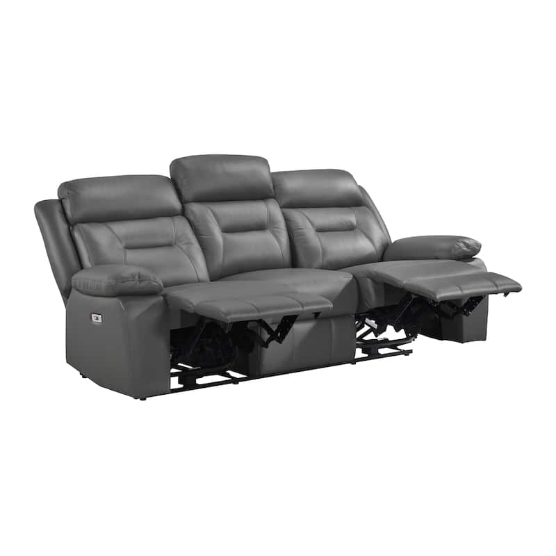 Garrey Leather 2-Piece Power Double Reclining Living Room Sofa Set