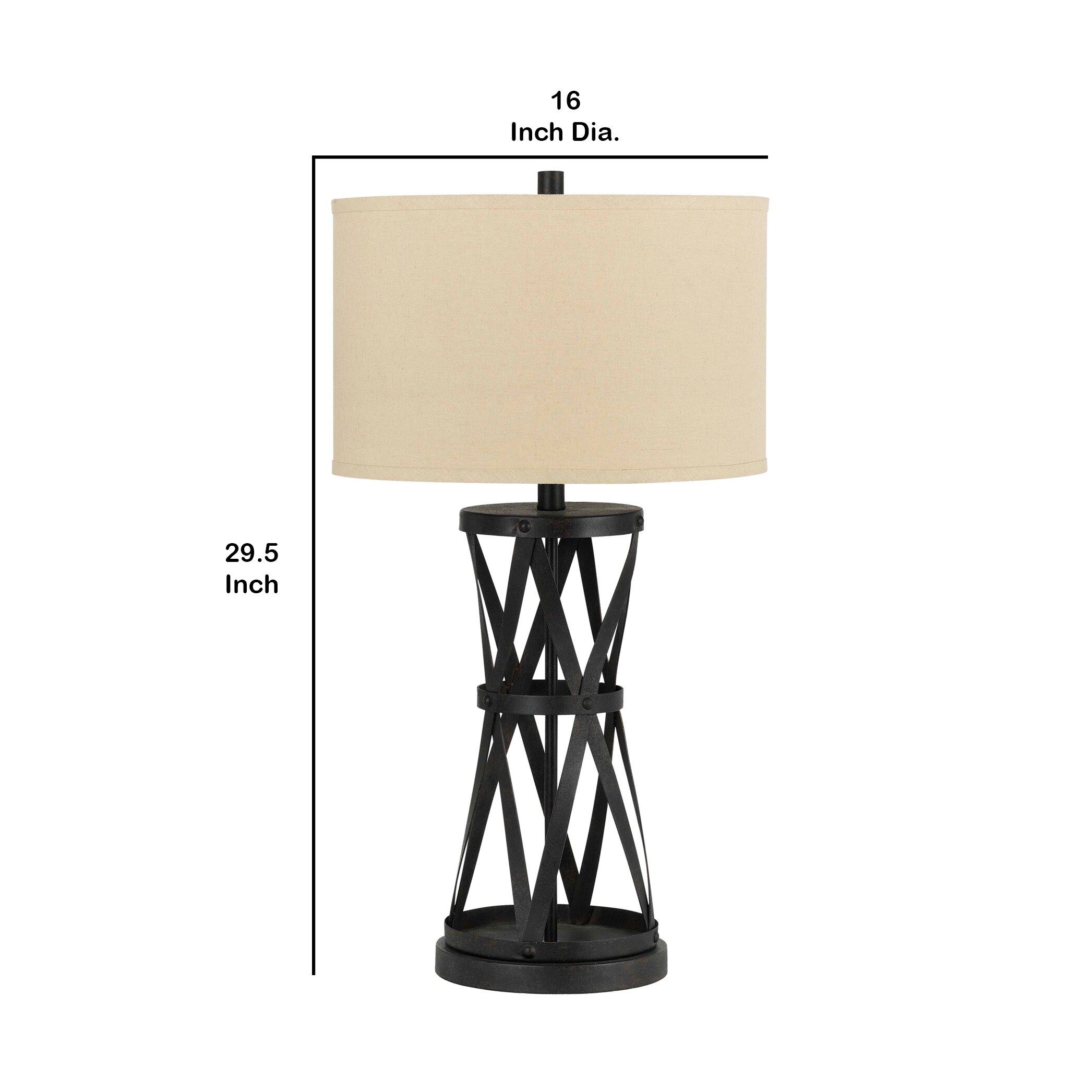 geometric metal table lamp