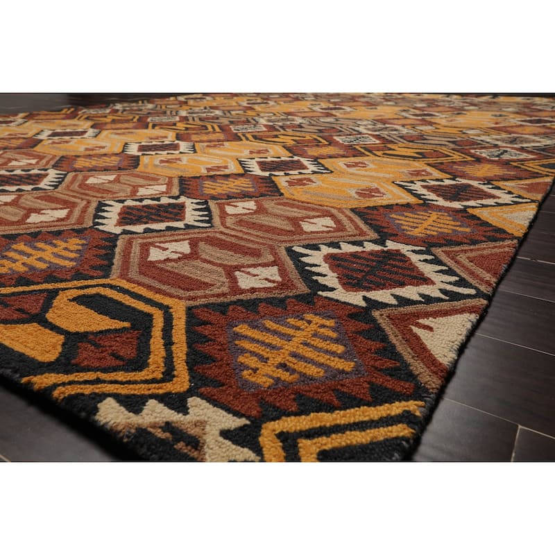 Hand Tufted 100% Wool Southwestern Oriental Area Rug Gold,Color