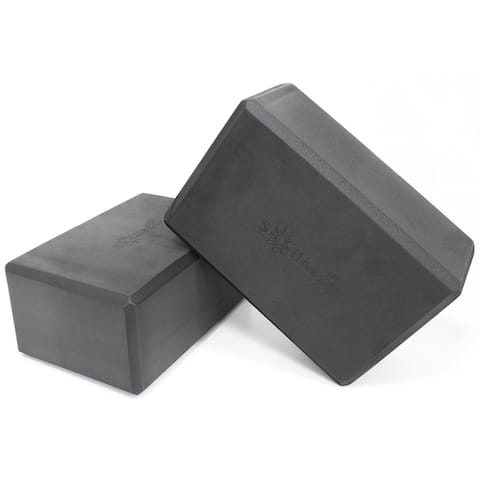 Sol Living Exercise Non Slip Foam Yoga Block 4" x 6" x 9" - 2 Pack