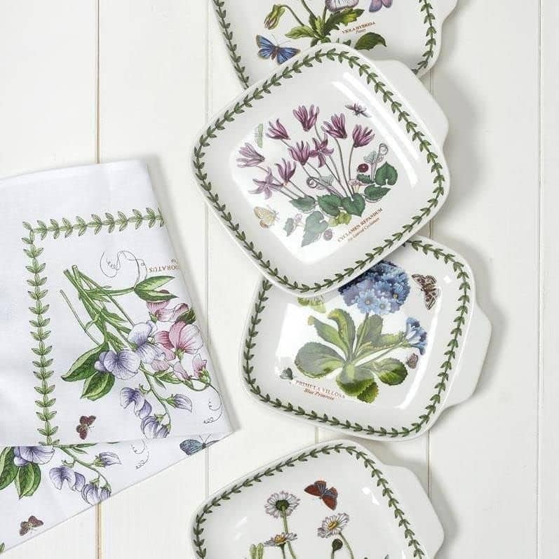 Portmeirion Set of 4 Botanic Garden Canape Dishes - 7.25 in