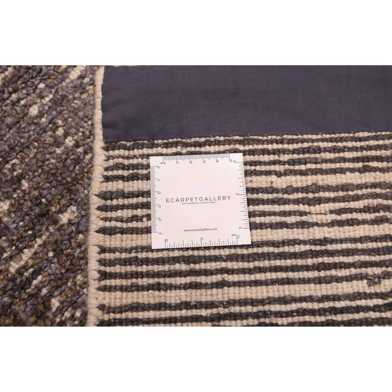 ECARPETGALLERY Hand Loomed Ananda Dark Grey Silk Rug - 8'6 x 11'6