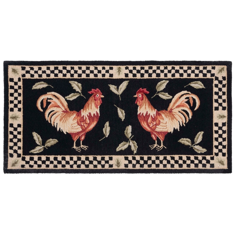 SAFAVIEH Hand-hooked Vintage Poster Rasma Rooster Wool Rug..