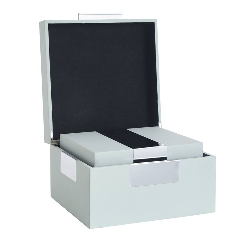StyleCraft Norman Wyatt - John - Set of 3 Leather Wrapped Accessory Boxes