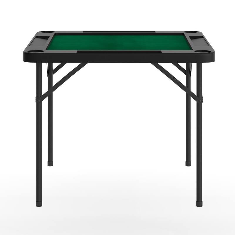 4-Player Folding Card Game Table with Cup Holders - 34.5"D x 34.5"W x 29"H