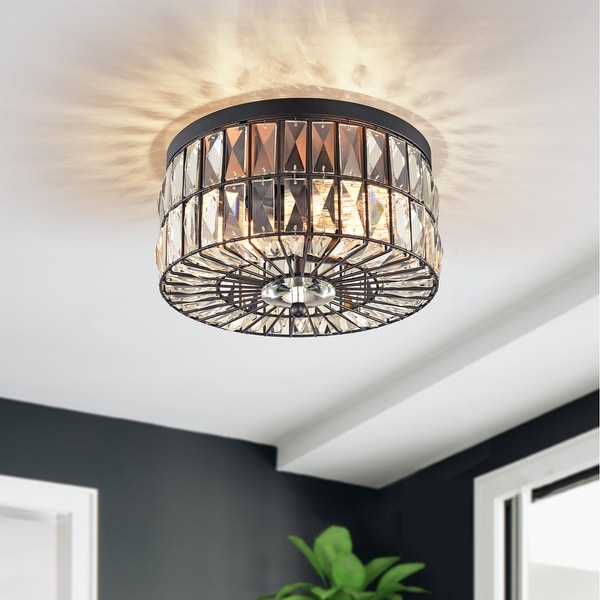 C Cattleya 2 Light Incandescent Crystal Flush Mount Ceiling Light